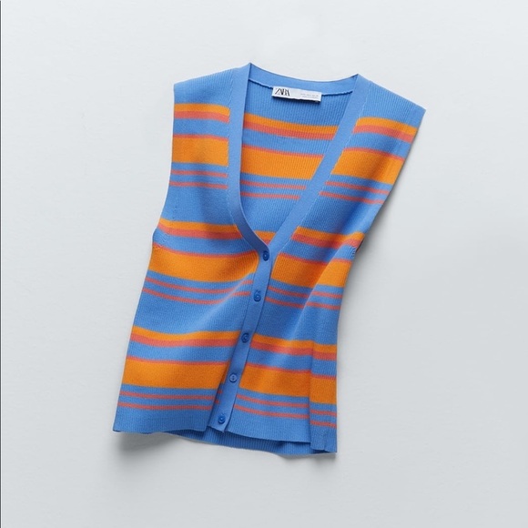 ZARA BNWT Striped Knit Vest - Picture 2 of 7
